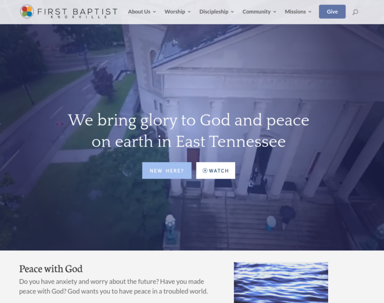first baptist knoxville website screenshot