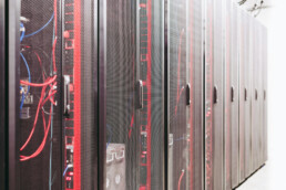 server racks with networking cables