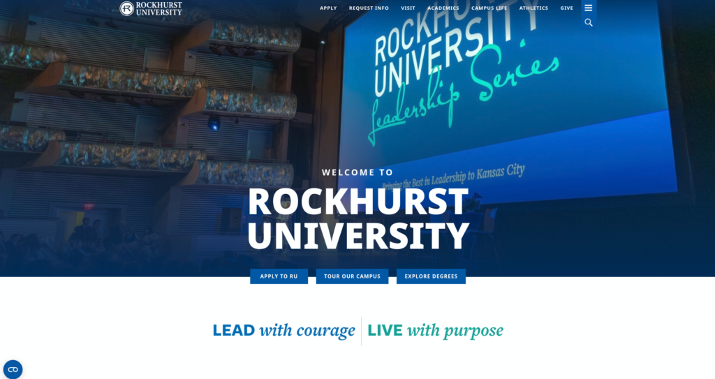 rockhurst university website review home page screenshot
